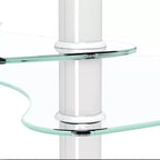 Table basse ovale transparente à 3 niveaux en verre, table moderne en verre trempé avec pieds en acier inoxydable pour salon ou bureau