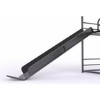 Lit mezzanine en métal pleine grandeur Luxystar avec toboggan et échelle pour chambre d'enfant, noir