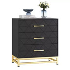 Commode à 3 tiroirs pour Chambre et Dressing, Chiffonnier Haut et Étroit avec Fermeture Douce et Kit Anti-Basculement, 72,9 cm de Haut, Organiseur de Rangement peu Encombrant