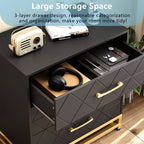 Commode à 3 tiroirs pour Chambre et Dressing, Chiffonnier Haut et Étroit avec Fermeture Douce et Kit Anti-Basculement, 72,9 cm de Haut, Organiseur de Rangement peu Encombrant