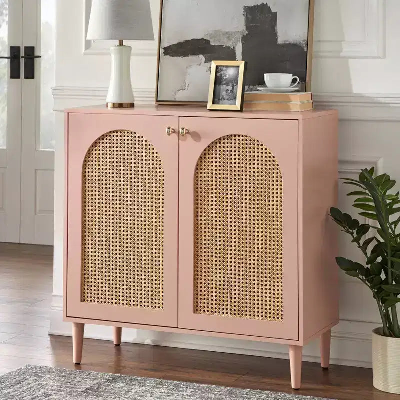 Lifestorey Montello Porte en rotin style Mid-Century