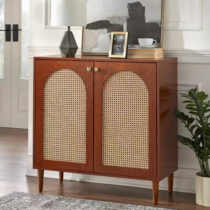 Lifestorey Montello Porte en rotin style Mid-Century