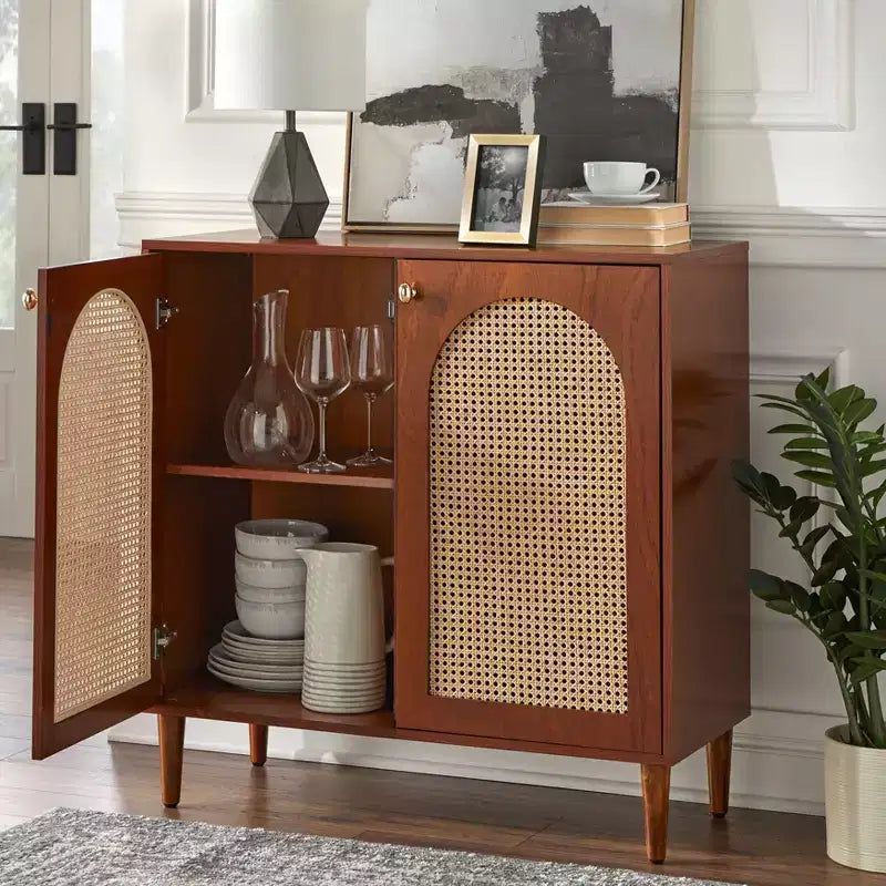Lifestorey Montello Porte en rotin style Mid-Century