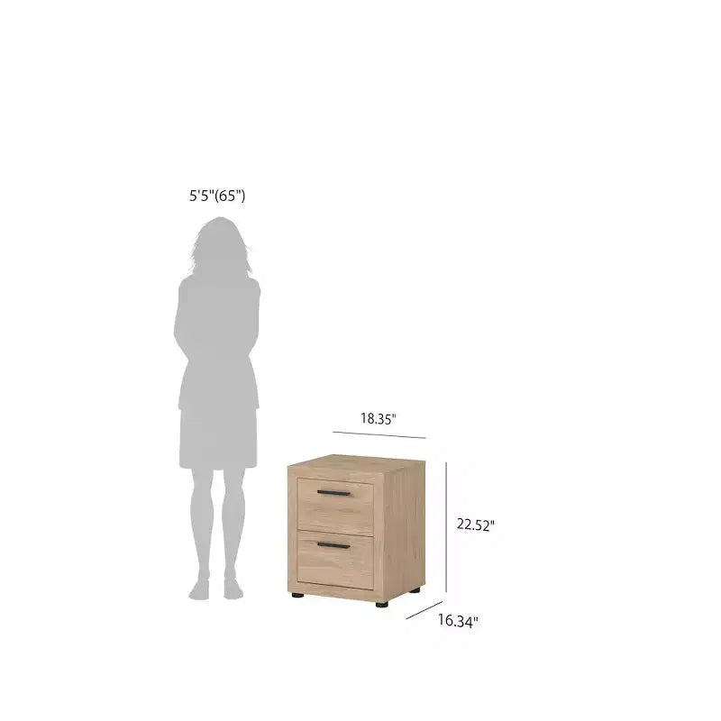 Tvilum, Ensemble de chambre à coucher 3 pièces Mira – Commode double à 6 tiroirs et ensemble de 2 tables de nuit, Jackson Hickory