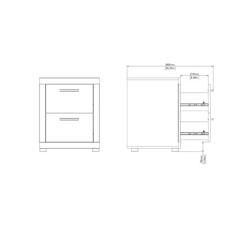 Tvilum, Ensemble de chambre à coucher 3 pièces Mira – Commode double à 6 tiroirs et ensemble de 2 tables de nuit, Jackson Hickory