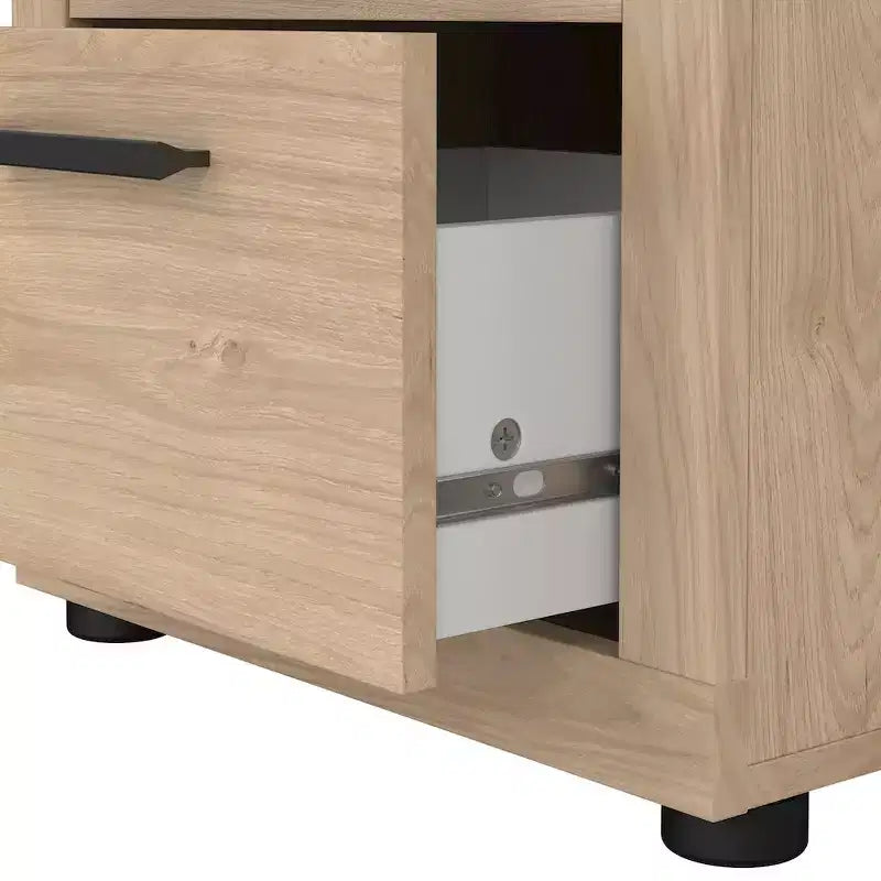 Tvilum, Ensemble de chambre à coucher 3 pièces Mira – Commode double à 6 tiroirs et ensemble de 2 tables de nuit, Jackson Hickory
