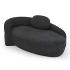 Petit canapé moderne ovale en tissu bouclé, fauteuil d'appoint compact avec accoudoirs latéraux et coussin pour salon et chambre à coucher-Panipeachy