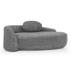 Petit canapé moderne ovale en tissu bouclé, fauteuil d'appoint compact avec accoudoirs latéraux et coussin pour salon et chambre à coucher-Panipeachy