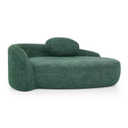 Petit canapé moderne ovale en tissu bouclé, fauteuil d'appoint compact avec accoudoirs latéraux et coussin pour salon et chambre à coucher-Panipeachy