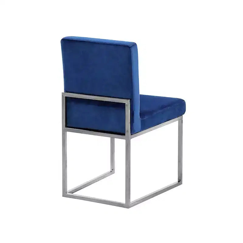 Chaise de salle à manger Giselle en velours bleu marine par Meridian Furniture, lot de 2