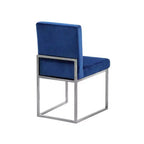Chaise de salle à manger Giselle en velours bleu marine par Meridian Furniture, lot de 2
