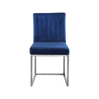 Chaise de salle à manger Giselle en velours bleu marine par Meridian Furniture, lot de 2