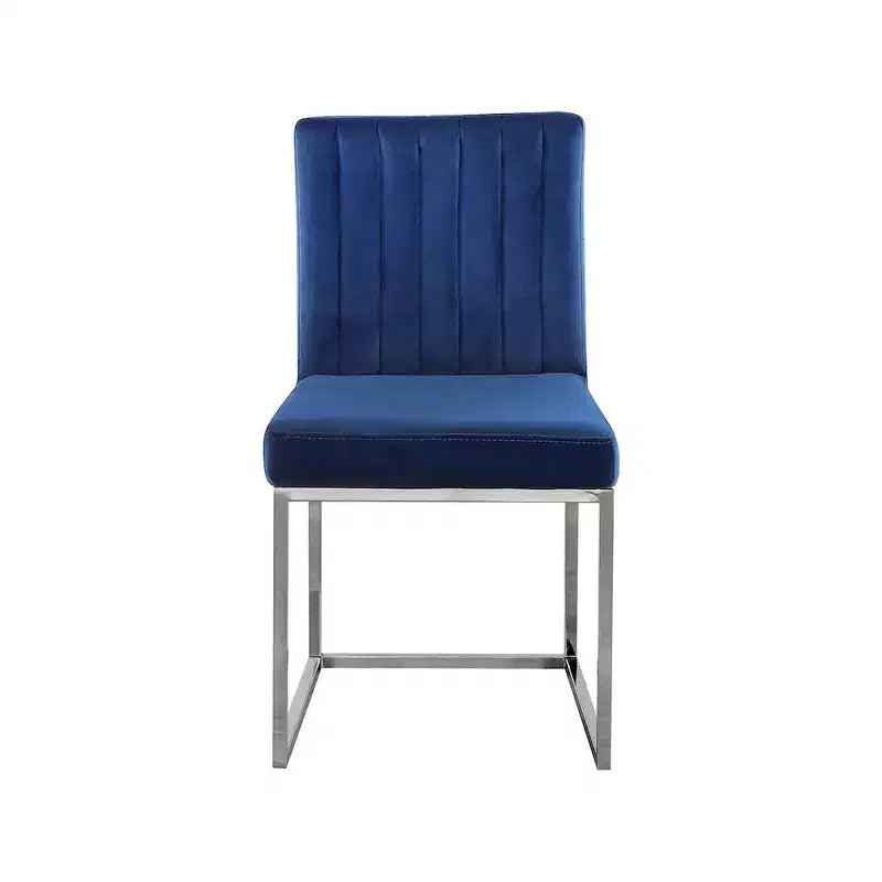 Chaise de salle à manger Giselle en velours bleu marine par Meridian Furniture, lot de 2