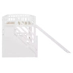 Lit mezzanine double Luxystar avec toboggan et escalier de rangement pour chambre d'enfant