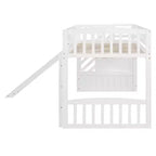 Lit mezzanine double Luxystar avec toboggan et escalier de rangement pour chambre d'enfant