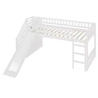 Lit mezzanine double Luxystar avec toboggan et escalier de rangement pour chambre d'enfant