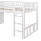 Lit mezzanine double Luxystar avec toboggan et escalier de rangement pour chambre d'enfant