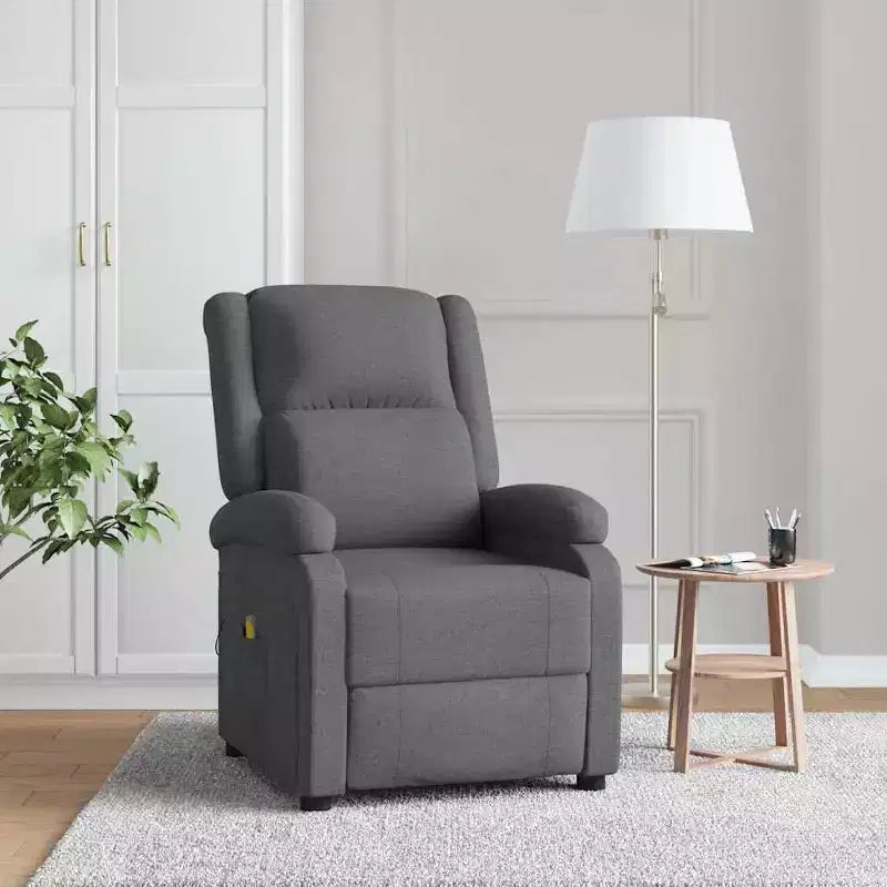 vidaXL Fauteuil de massage Crème Tissu, Métal, Bois Fauteuil de massage simple