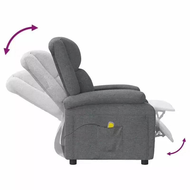 vidaXL Fauteuil de massage Crème Tissu, Métal, Bois Fauteuil de massage simple