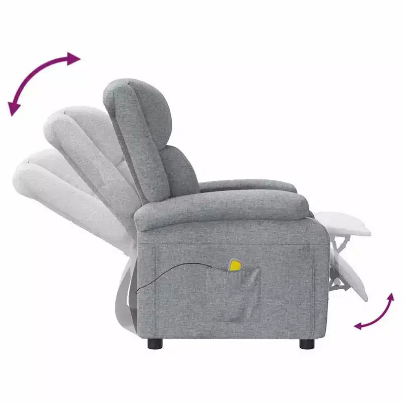 vidaXL Fauteuil de massage Crème Tissu, Métal, Bois Fauteuil de massage simple