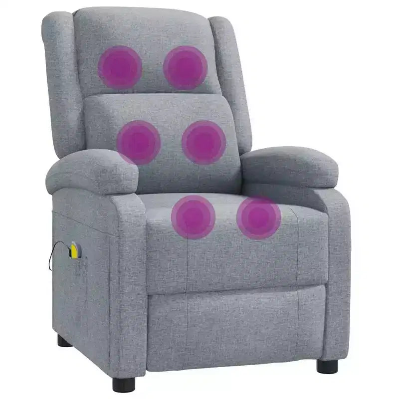 vidaXL Fauteuil de massage Crème Tissu, Métal, Bois Fauteuil de massage simple