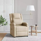 vidaXL Fauteuil de massage Crème Tissu, Métal, Bois Fauteuil de massage simple