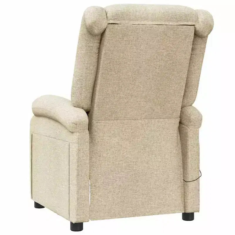 vidaXL Fauteuil de massage Crème Tissu, Métal, Bois Fauteuil de massage simple