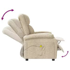 vidaXL Fauteuil de massage Crème Tissu, Métal, Bois Fauteuil de massage simple