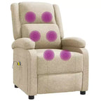 vidaXL Fauteuil de massage Crème Tissu, Métal, Bois Fauteuil de massage simple