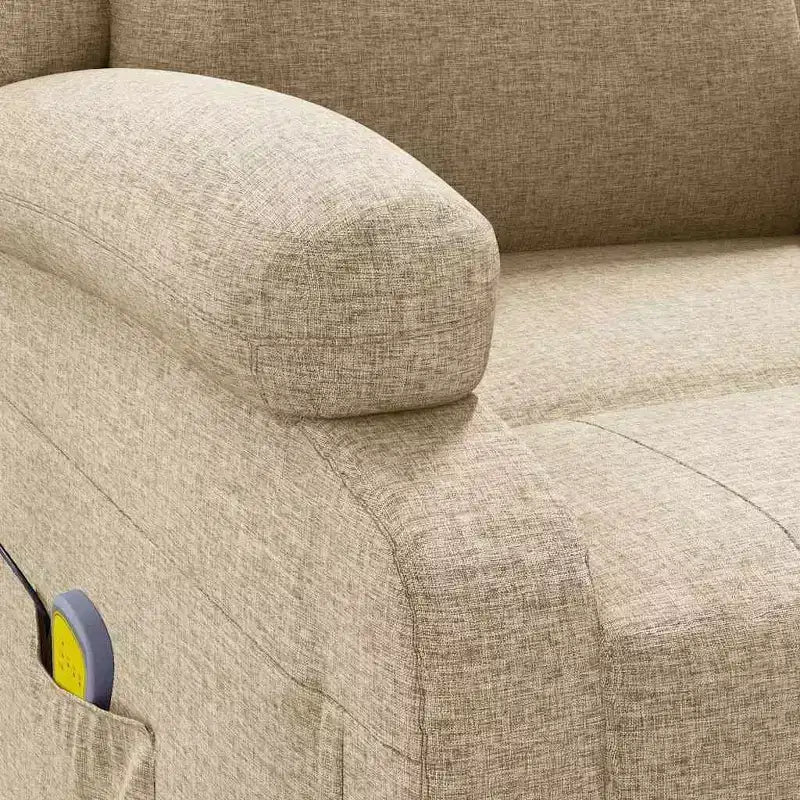 vidaXL Fauteuil de massage Crème Tissu, Métal, Bois Fauteuil de massage simple