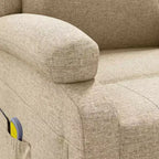 vidaXL Fauteuil de massage Crème Tissu, Métal, Bois Fauteuil de massage simple