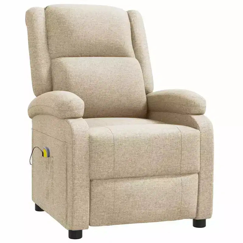 vidaXL Fauteuil de massage Crème Tissu, Métal, Bois Fauteuil de massage simple