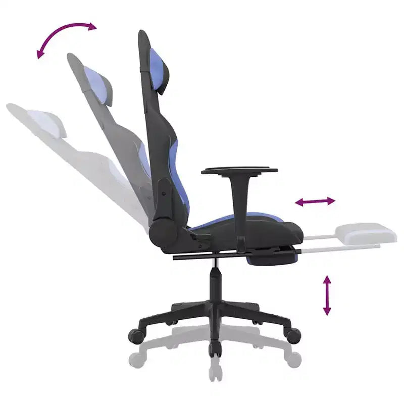 vidaXL Chaise de jeu Tissu noir et crème (100 % polyester), métal, contreplaqué