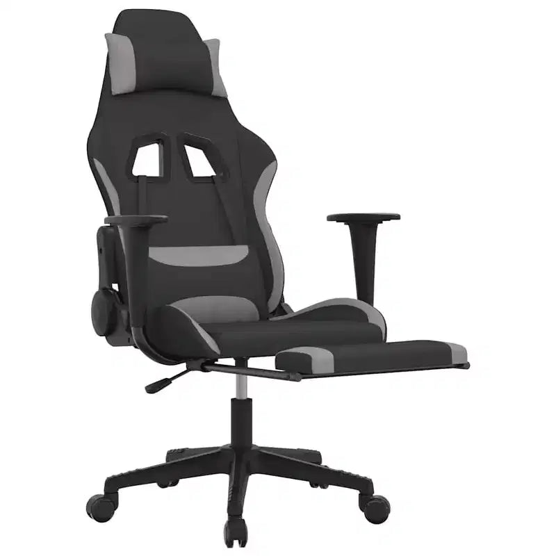 vidaXL Chaise de jeu Tissu noir et crème (100 % polyester), métal, contreplaqué