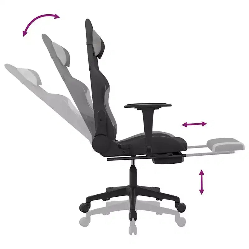 vidaXL Chaise de jeu Tissu noir et crème (100 % polyester), métal, contreplaqué