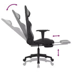 vidaXL Chaise de jeu Tissu noir et crème (100 % polyester), métal, contreplaqué