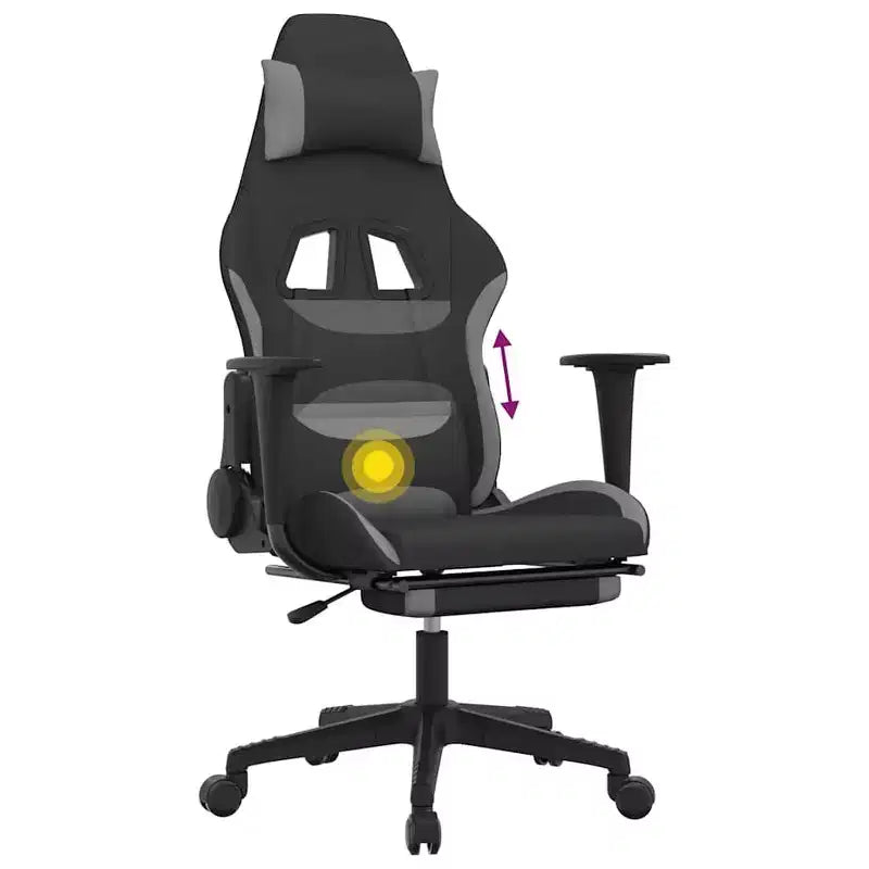 vidaXL Chaise de jeu Tissu noir et crème (100 % polyester), métal, contreplaqué