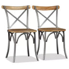 vidaXL Lot de 2 chaises de salle à manger en bois de manguier massif naturel Standard
