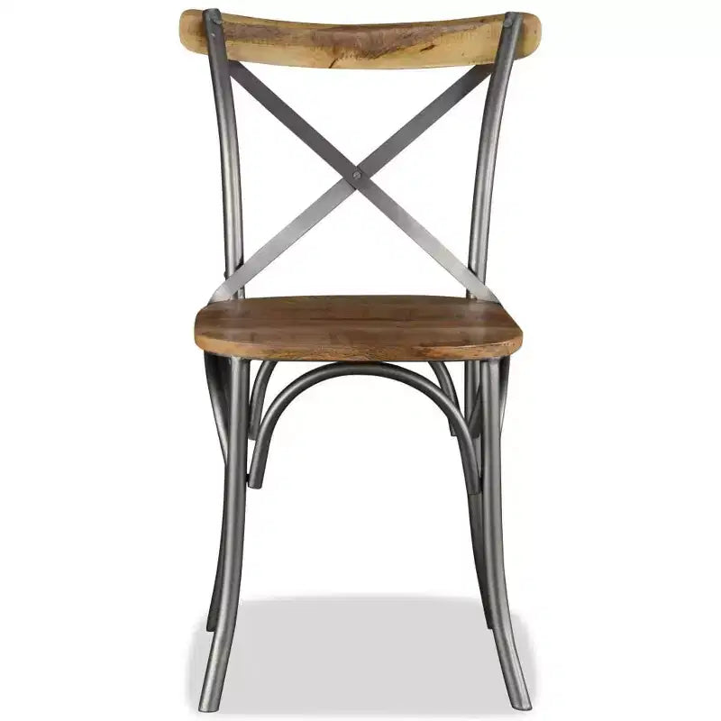 vidaXL Lot de 2 chaises de salle à manger en bois de manguier massif naturel Standard