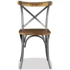 vidaXL Lot de 2 chaises de salle à manger en bois de manguier massif naturel Standard