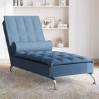 vidaXL Chaise longue de massage bleu Tissu (100 % polyester) Individuel