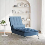 vidaXL Chaise longue de massage bleu Tissu (100 % polyester) Individuel