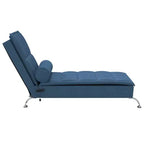 vidaXL Chaise longue de massage bleu Tissu (100 % polyester) Individuel