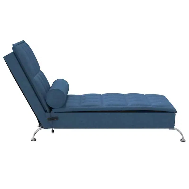 vidaXL Chaise longue de massage bleu Tissu (100 % polyester) Individuel