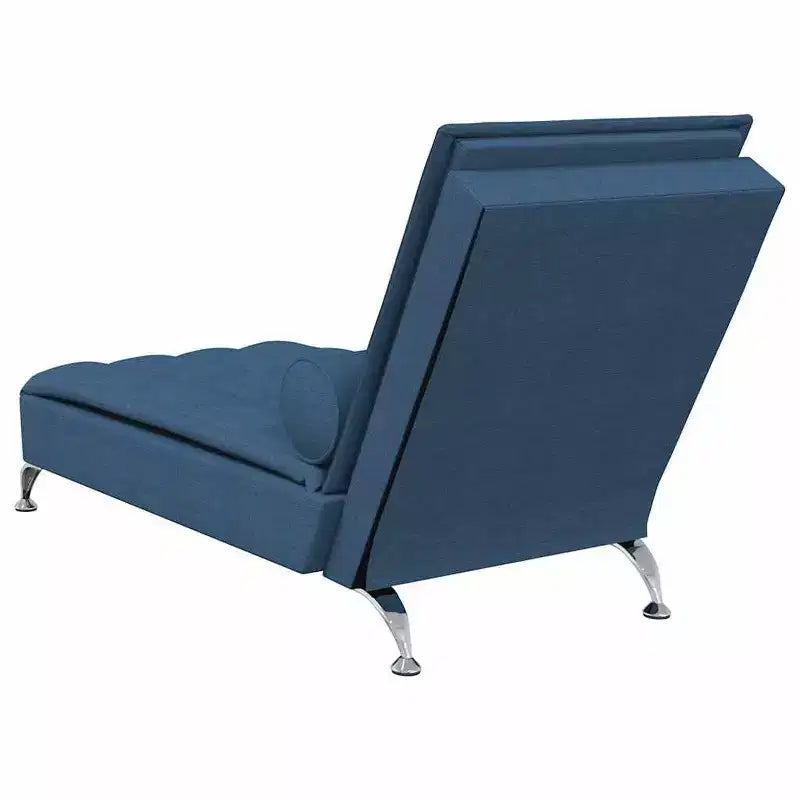 vidaXL Chaise longue de massage bleu Tissu (100 % polyester) Individuel