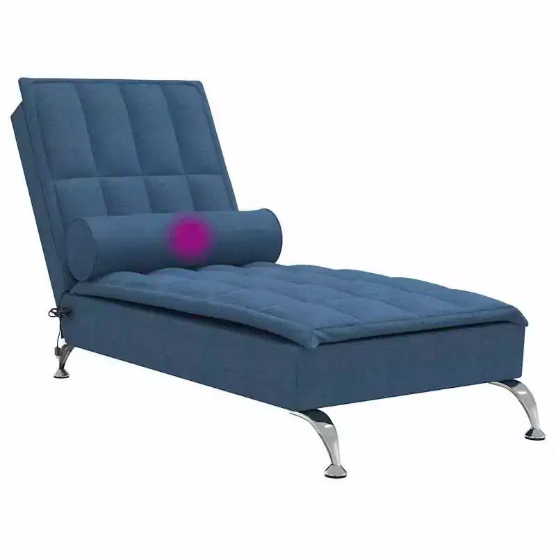 vidaXL Chaise longue de massage bleu Tissu (100 % polyester) Individuel