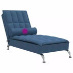 vidaXL Chaise longue de massage bleu Tissu (100 % polyester) Individuel