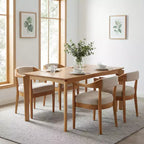 Christopher Knight Home Everett, ensemble de salle à manger 5 pièces en bois de style moderne du milieu du siècle, avec 4 fauteuils rembourrés
