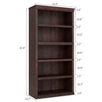 Étagère de ferme à 3/5 niveaux, étagère à livres avec rangement, étagères d'affichage en bois robustes pour bureau à domicile