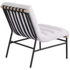 Chaise Meridian Furniture Burke en tissu bouclé crème